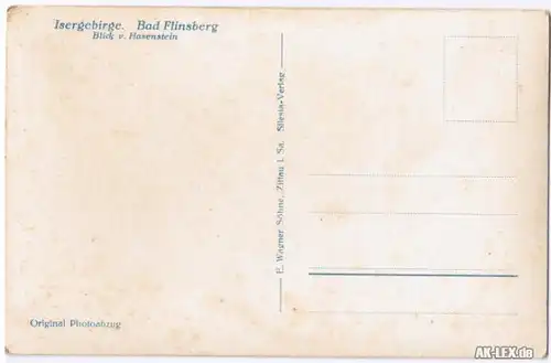 Bad Flinsberg Świeradów-Zdrój Blick vom Hasenstein - Foto AK 1930