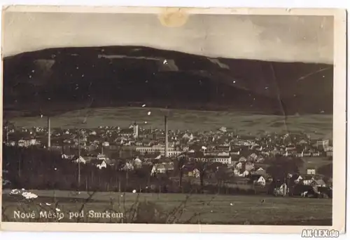 Neustadt an der Tafelfichte Nové Město pod Smrkem Panorama  Foto AK 1928