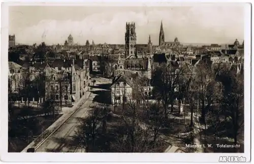 Ansichtskarte Münster (Westfalen) Panorama - Ansicht - Foto AK 1938