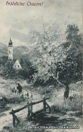 Ansichtskarte  Fröhliche Ostern 1914