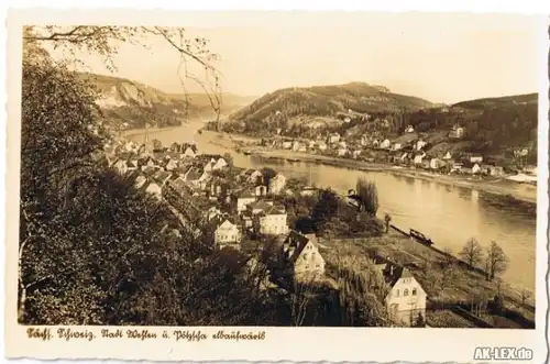Wehlen Panorama - Ansicht - Foto AK ca 1930