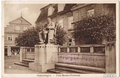 Ansichtskarte Stavenhagen Fritz-Reuter Denkmal ca.1938