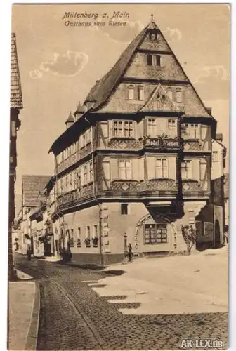 Ansichtskarte Miltenberg (Main) Gasthaus zum Riesen 1920