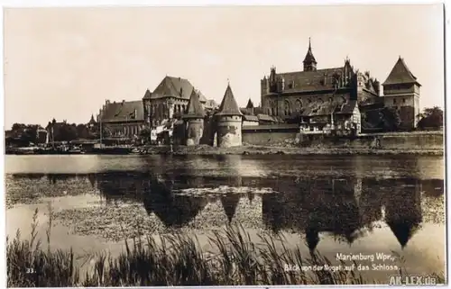 Marienburg Blick von der Norgat auf das Schloss ca. 1930