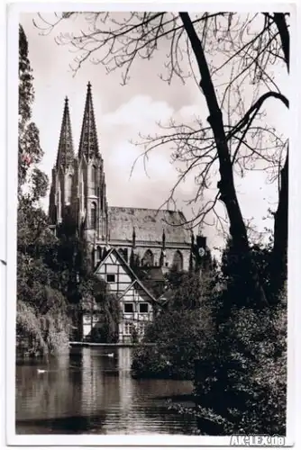 Soest Großer Teich mit Wiesenkirche gel. 1952