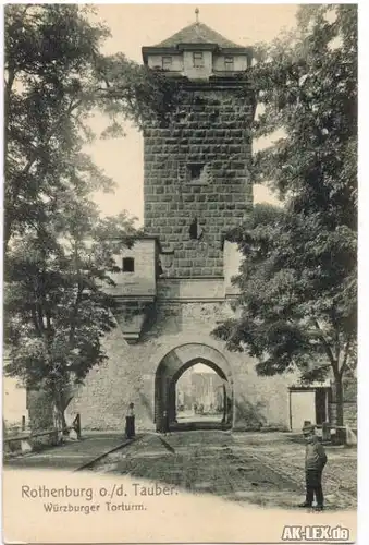 Rothenburg ob der Tauber Würzburger Torturm ca. 1917