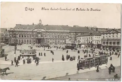 Lüttich Platz Saint-Lambert und Justizpalast 1916