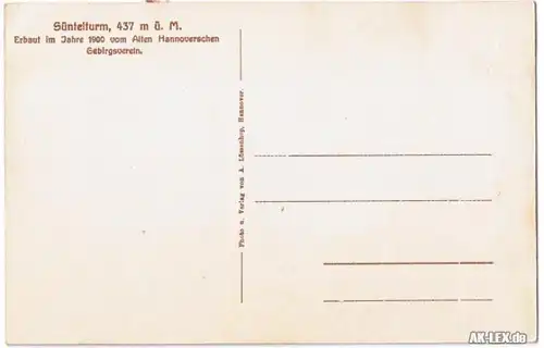 Hülsede Süntelturm, 437m ü. M. ca. 1920