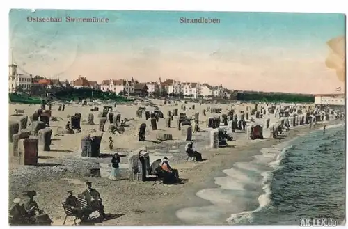 Swinemünde Strandleben gel. 1911