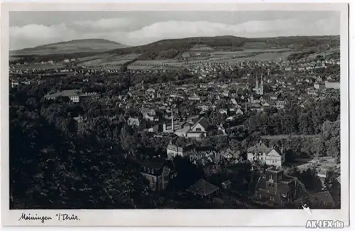 Meiningen Panorama  - Foto AK ca. 1938