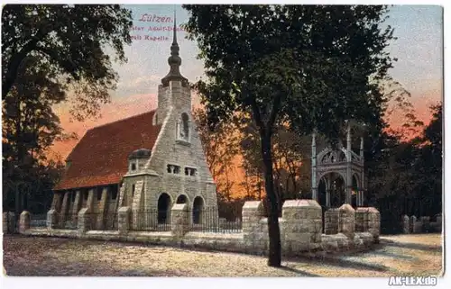 Lützen-Wiesengrund Gustav Adolf Denkmal und Kapelle ca.