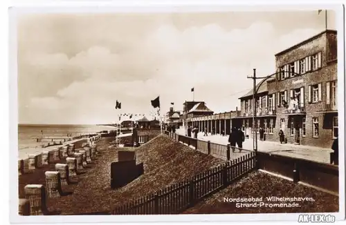 Wilhelmshaven Strand-Promenade ca. 1939 - Foto AK