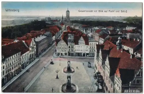 Wittenberg Gesamtansicht mit Blick auf Markt und Schloß