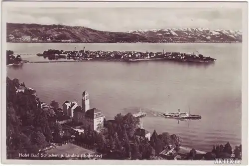 0 Panorama mit Hotel Bad schachen und Bodensee ca. 1930