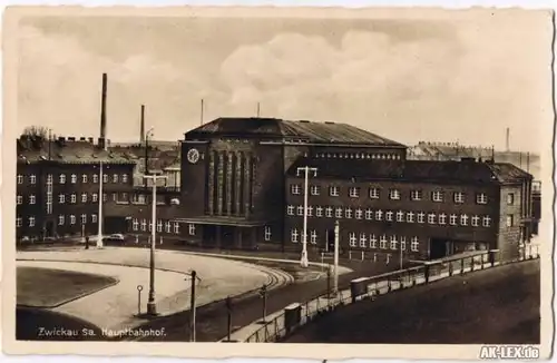 Zwickau Hauptbahnhof - Foto AK ca. 1930