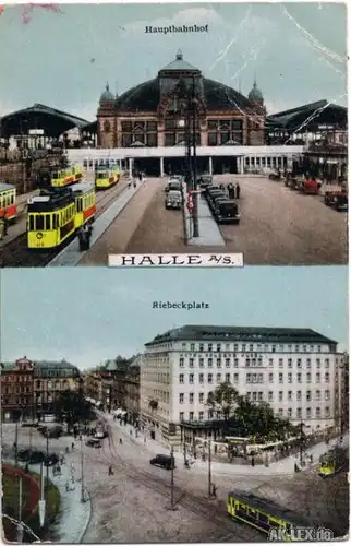 Halle (Saale) 2 Bild Hauptbahnhof und Riebeckplatz ca. 1