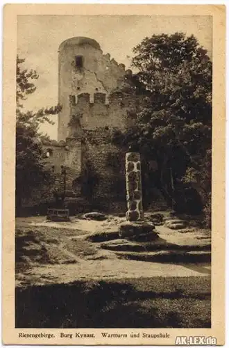 Hermsdorf Burg Kynast - Wartturm und Staupsäule ca. 1928
