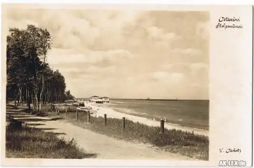 Stolpmünde Strand - Foto AK ca 1939