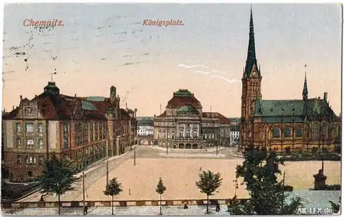 Ansichtskarte Chemnitz Königsplatz gel. 1920