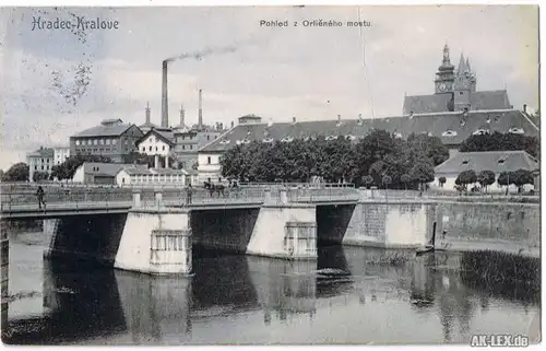 Königgrätz Panorama (Pohled z Orlieneho mostu) gel. 1906