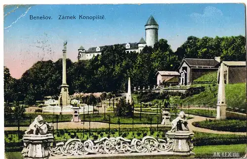 Konopiště-Beneschau Benešov Schloss Konopischt (Zamek Konopiště) gel. 1916