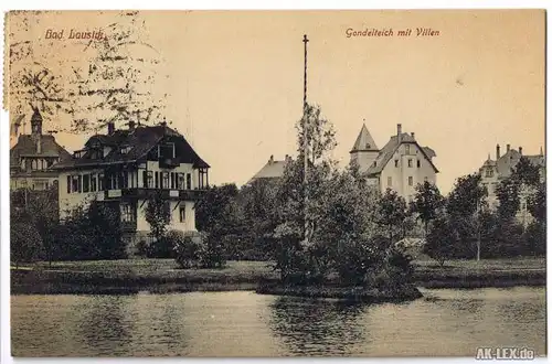 Bad Lausick Gondelteich mit Villen gel. 1921