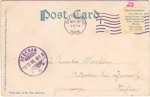 Postcard Dayton (Ohio) Library c1913