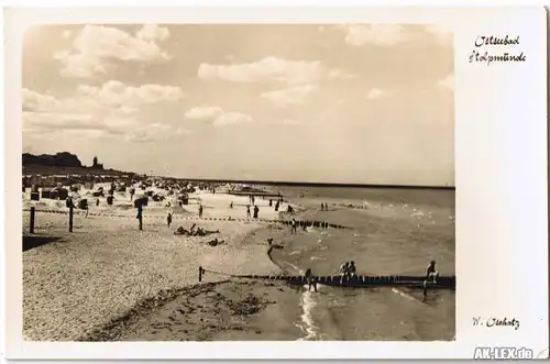 Stolpmünde Strand - Foto AK ca. 1939