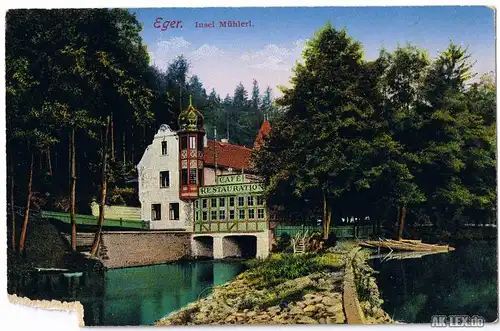 Eger Restaurant Insel Mühlerl gel. 1915