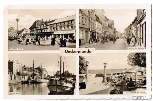 Ueckermünde Stadtteilanischten - ua. Karl-Marx-Platz gel