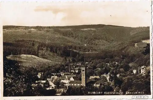 Eichwald (Erzgebirge) Panorama - Ansicht - Foto AK ca. 1