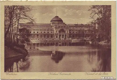 Ansichtskarte Wiesbaden Foto Kurhaus Gartenseite 1928