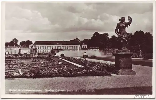 Herrenhausen:Hannover  Großer Garten, Luststück mit Schloss - Foto AK