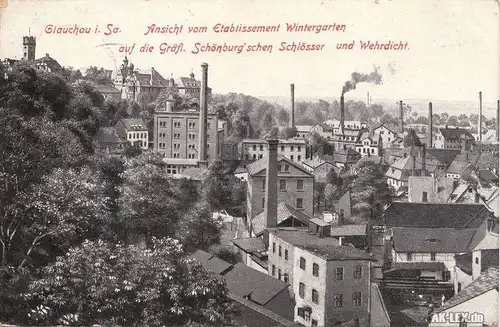 Glauchau Blick auf die Gräfl. Schönburg´schen Schlösser