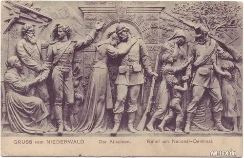 Rüdesheim (Rhein) Der Abschied. - Relief am National-Den