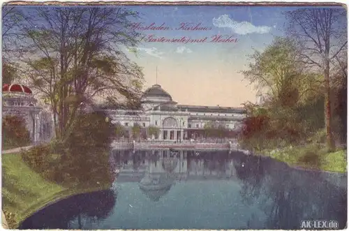Wiesbaden Kurhaus (Gartenseite) mit Weiher