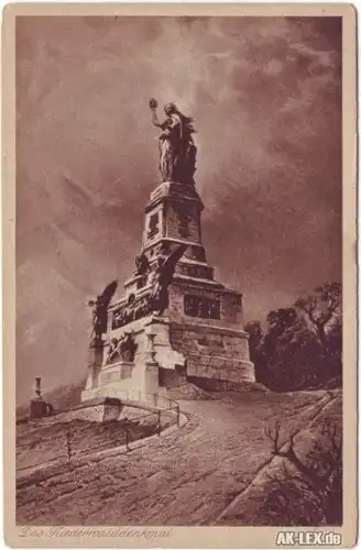 Rüdesheim (Rhein) Das Niederwalddenkmal - Künstle AK