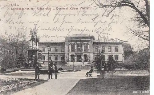 Kiel Schloßkarten mit Universität und Kaiser Wilhelm Den