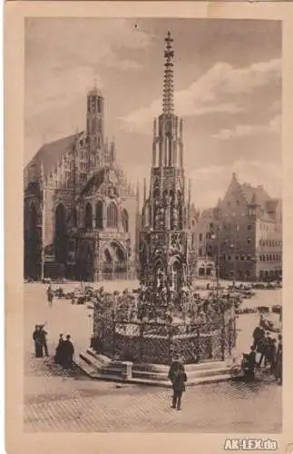 Ansichtskarte Nürnberg schöner Brunnen 1930