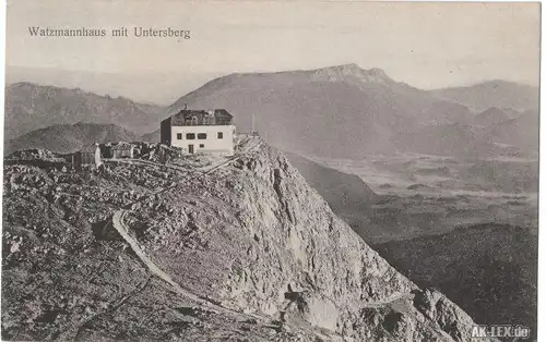 Berchtesgaden Watzmannhaus mit Untersberg gel. 1910