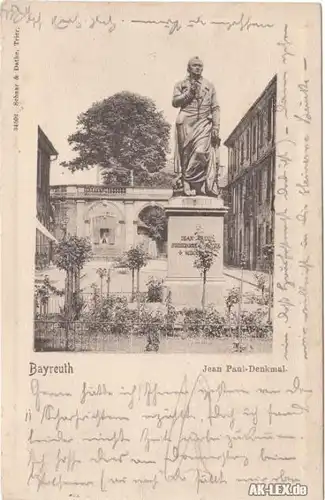 Bayreuth Jean Paul Denkmal gel. 1902