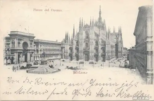 Mailand Piazza del Duomo gel. 1900