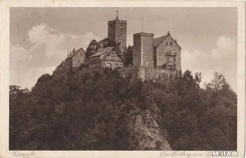 Eisenach Die Wartburg von Süd-West gel. 1928