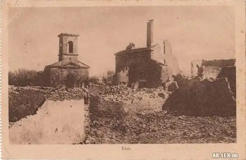 zerstörte Gebäude - Eton WK I gel. 1916