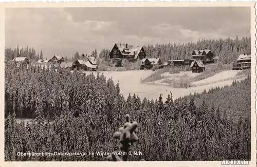Oberbärenburg :: Altenberg (Erzgebirge)  Panorama im Winter - Foto AK ca 1935