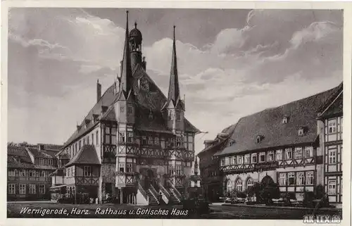 Wernigerode Rathaus u. Gotisches Haus gel. 1935