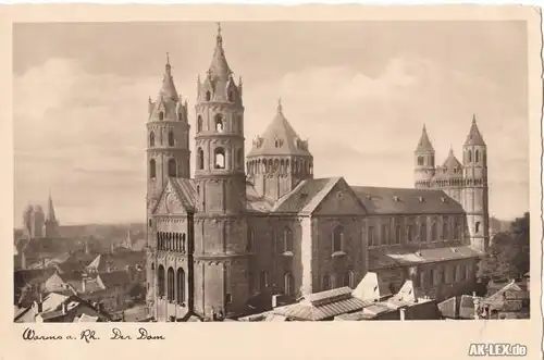 Worms am Rhein - Der Dom - Foto AK ca. 1935