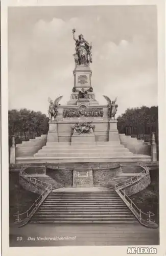 Rüdesheim (Rhein) Das Niederwalddenkmal - Foto AK ca 193