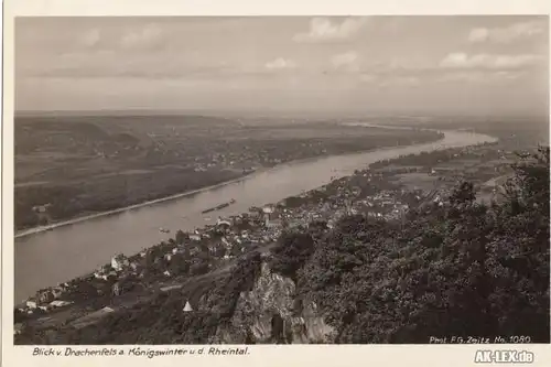 Königswinter Blick vom Drachenfels ... Foto AK ca 1936