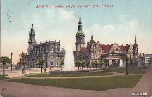 Dresden Hofkirche Dresden und Schloß ca 1915